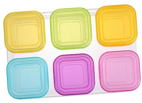 SHOWERORO Babynahrungsbehälter 6 Stück 120ml Mit Deckel Lebensmittelechter Pp Kunststoff Frei Mikrowellen Und Kühlschrankgeeignet Geeignet Für Babybrei Aufbewahrung Und Reisen