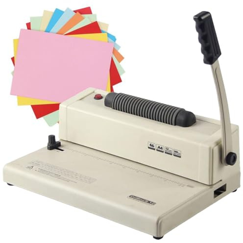 MTTXY Máquina encuadernadora de Bobina en Espiral, Insertadora de Bobina eléctrica, Máquina encuadernadora con Peine de 46 Orificios, Máquina encuadernadora de 450 Hojas para Papel tamaño A4/LTR/A5