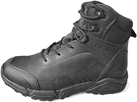 CluCluC INSIGNIA - Botas Tácticas Policiales de 6 Ultra Ligera | Horma Ancha | Suela Antideslizante y Anti Perforación | Hebillas Fast | Plantilla PU elástica en 3D | Membrana - 38 EU