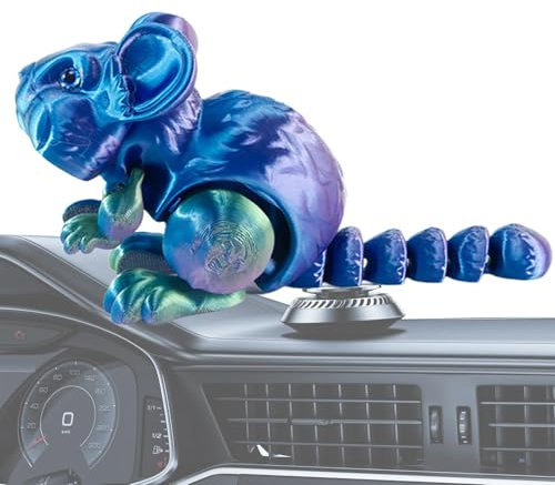 Generisch Dreidimensional Bedruckte Tierfigur, Dreidimensional Bedruckte Spielzeugtiere - Flexible Gelenk-Hamster-Figuren,Tierische Desktop-Dekoration für Auto, Handpuppe und Zuhause