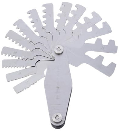 Herramienta de medición de tornillo de calibre de rosca de 30 grados para medición industrial, medidor de rosca en T de metal