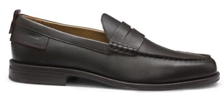 HUGO Hommes Varian Loaf Mocassins en Cuir avec Finition Penny