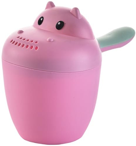 Brocca da bagno per il lavaggio del bambino, brocca da bagno per bambini 5, 5x2, 8 Cartoon Hippo con manico antiscivolo, tazza per il risciacquo antispruzzo perfetta per lavaggio dei capelli del bam