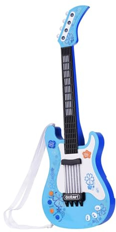 ERYUE Chitarra Educativa per Bambini con Luci e Suoni Interattivi Divertente Chitarra Elettrica Giocattolo per Bambini Rosa (Blu)