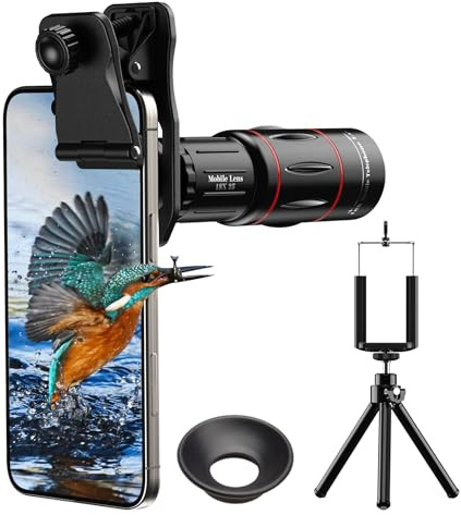 Evil eye 18X Telephoto Lens, Hight Power Telephoto Phone Lens with Tripod, Mobile Cell Lens Attachment for Android & iPhone, Samsung and Most Smartphone