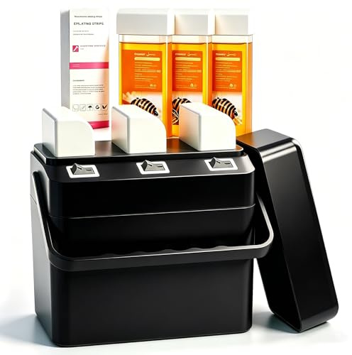 BACTIBLAST Maquina de Cera Caliente Para Depilar 3 en 1, Maquina Cera Caliente de Calentamiento Rápido con 3 Recargas de Cera de Miel, Calentador de Cera Depilatoria, Ideal para Hogar y Salón