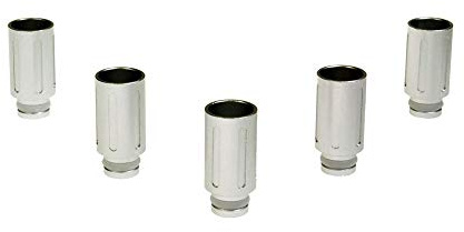 Armerah Flute 510 Drip Tip e-cig Mouthpiece Short/Aluminium/Solid 5 Pack in Silver