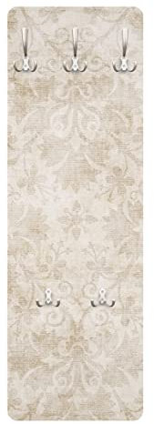 Bilderwelten Garderobe - Antiker Damast - Weiß Beige, Größe HxB:105cm x 34cm