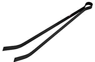 Pinza de resorte para chimenea de hierro.