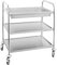 Royal Catering RCGW 1 Carro Cocina Carrito de Servicio con ruedas (2 estantes y 1 bandeja de recogida, Capacidad de Carga 150 kg, Distancia entre las Bandejas 27,5 cm) Acero Inox