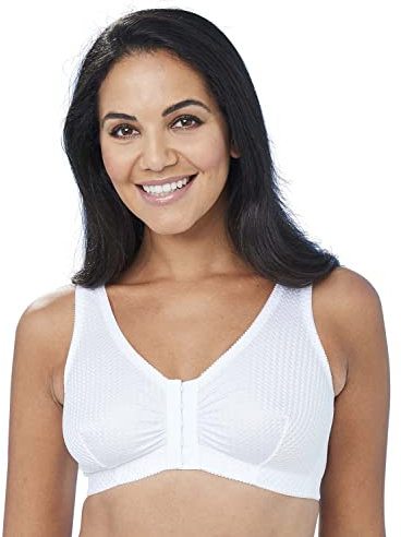 Eden House Ladies Front Fastening Bra Non Wired Magic Cotton Bra White 16