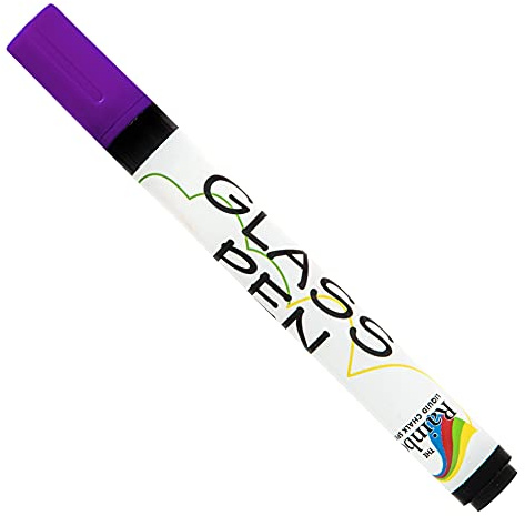 Glass Pen Window Marker: Liquid Chalk Pens for Glass (Purple, Fine Tip)