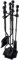 Amagabeli 26.5(67.3cm) 5 Pcs Fireplace Tools Sets Black Handle Wrought Iron Large Fire Tool Set and Holder Outdoor Fireset Fire Pit Stand Indoor Rustic Tongs Shovel Antique Brush Chimney Poker Wood Accessories Kit