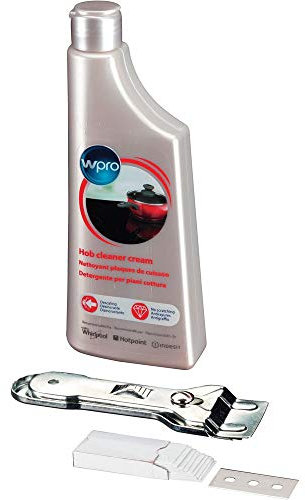 wpro KVC015 - Backofen- & Herdzubehör/ Set Glaskeramikreiniger inklusive Reinger, Schaber und 10 Ersatzklingen für Kochfelder