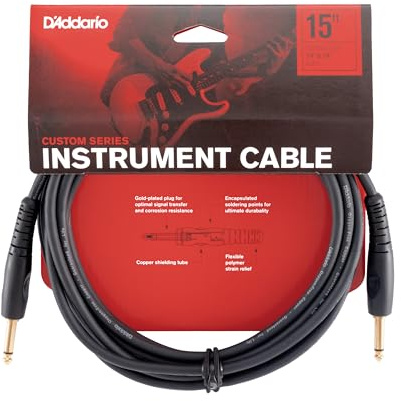 Planet Waves PW-G-15 Custom Series Cables Instrumentenkabel 4,5m (15 Fuß) schwarz