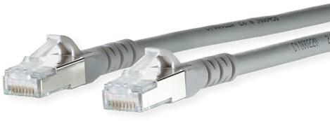 Metz Connect 130845A533-E RJ45 Câble réseau, câble Patch Cat 6a S/FTP 15.00 m Gris avec cliquet dencastrement 1 pc(s)
