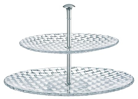 Nachtmann Etagere 2-stöckig 23 cm und 32 cm, Bossa Nova, 78538, Obstetagere aus Kristallglas, Cupcake Ständer spülmaschinenfest, Servierständer für Dessert und Obst