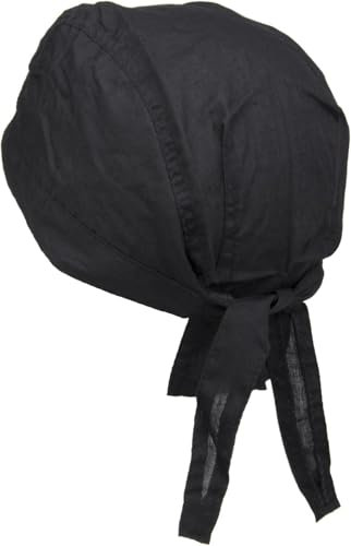 styleBREAKER Bandana Kopftuch für Damen und Herren verstellbar Zandana Bikertuch Polyester-Baumwollmix, Farbe:Schwarz