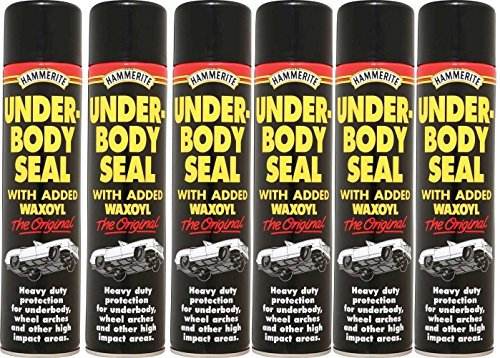 6 x Black Underbody Seal Aerosol with Waxoyl 600 ml Hammerite Protection by Hammerite