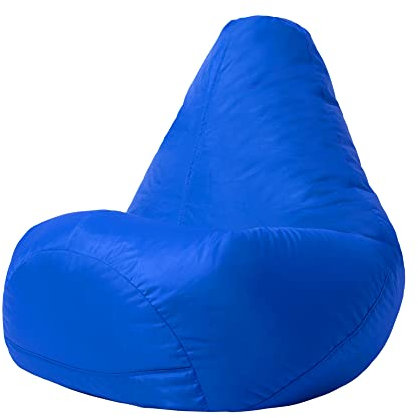 Bean Bag Bazaar Dalton Kids Bean Bag, Blue, Water Resistant, Gaming Chair for Kids, Beanbag for Indoor and Outdoor Use with Filling Included, Childs Chair ideal for Bedroom, Playroom, Garden