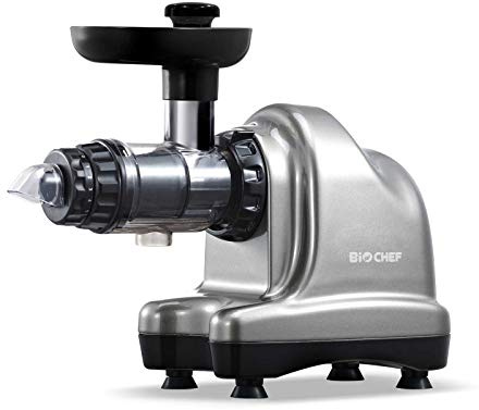 BioChef Axis Cold Press Juicer Estrattore Masticatore Orizzontale per Erba di Grano, Frutta e Verdura con 20 anni di Garanzia BioChef (Grigio)