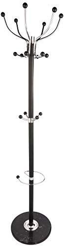 HAKU Möbel Garderobenständer, chrom, schwarz, Marmor, Metall - Maße: H 176 x Ø 38 cm, Style: Modern