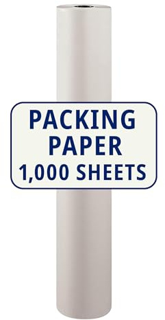 BOX USA Packing Paper Roll 1440'L x 48W - 1,000 Sheets 17” Long Equivalent - Large White Newsprint for Shipping, Packaging, Storage and Moving Supplies