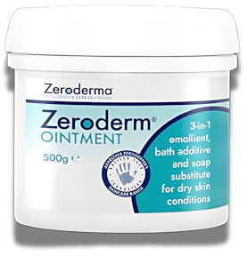 Zeroderma Zeroderm Ointment, Rich 3-in-1 Emollient, Soap Substitute & Bath Additive, For Dry Skin Conditions such as Eczema, Ichthyosis & other Dry Skin Conditions. 500g