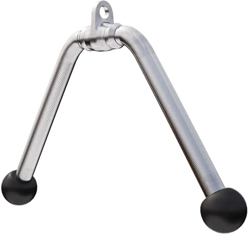GORILLA SPORTS® Poignée Musculation - en Forme de V, Max 200 kg, Joint Pivotant, Chromé, Acier - Barre Tirage pour Triceps, Accessoire Poulie Musculation, Machine à Câble