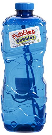 Little Kids Bubbles by Fubbles 64oz Non Toxic Bubble Solution | Refill Solution for Bubble Machines and Bubble Toys | Bubble Wand Included, Colors May Vary
