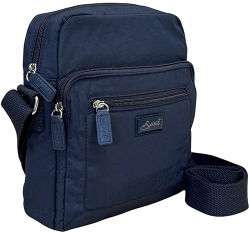 Spirit - Nylon Waterproof Crossbody Shoulder Bag - Unisex Lightweight Travel Bag with Multiple Pockets and Adjustable Strap - Navy Crossbody Bag, Medium Size
