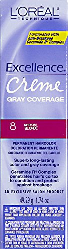 L'Oreal Technique Excellence Creme - Gray Coverage - Medium Blonde 8-1.74oz / 49.29g