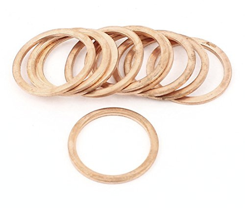 sourcing map 10pcs Joint Cuivre 24mmx30mmx1.5mm Rondelle en cuivre plat