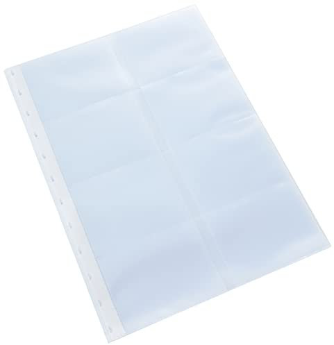 Exacompta 86211E - Packung mit 10 Nachfülltaschen für Visitenkartenhalter mit abnehmbaren Ringen 21 x 29,5 cm Ref. 75251E (16 Visitenkarten pro Seite - für Visitenkarten 90 x 60 mm) Kristall