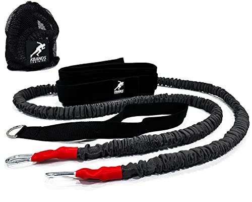 Kbands Training Speed Reactive Stretch Cord - Adjustable Belt, Anchor Strap, Dual Resistance Cord, Overspeed Accelerator, Vertical FX (Waist Size 32-39 Inches)