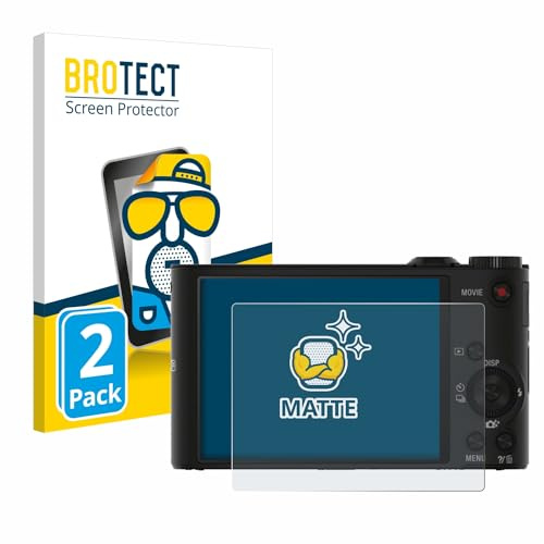 BROTECT Entspiegelungs-Schutzfolie für Sony Cyber-Shot DSC-WX300 / WX350 (2 Stück) Matte Displayschutz-Folie, Anti-Reflex, Anti-Fingerprint