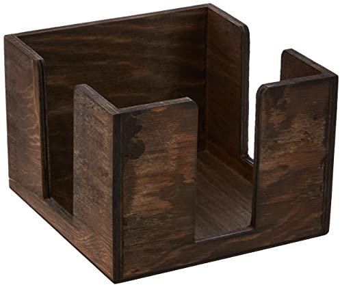 Wooden Cocktail Napkin Caddy - Bar Top Organiser to Hold up to 100 Cocktail Napkins