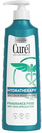 Curel Hydra Therapy In Shower Lotion, Itch Defense Body Moisturizer with Advanced Ceramide Complex, Vitamin E, & Oatmeal Extract, 12 Oz