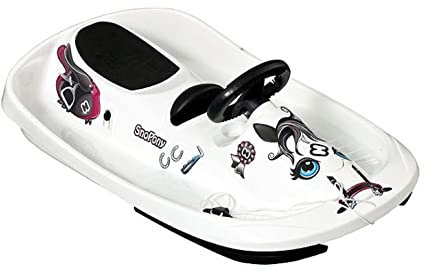 Hamax | Lenkschlitten | SNO Fantasy | Kältebeständiges Polyethylen | 95 cm | CE-Zertifizierung | mit Sticker Pony oder Pirat | Action auf der Rodelbahn