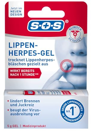 SOS Lippen Herpes Gel | Bei Lippenherpes Bläschen | Herpes auf natürliche Weise mit Silicium Gel austrocknen | Brennen + Juckreiz lindern | 1 x 5g