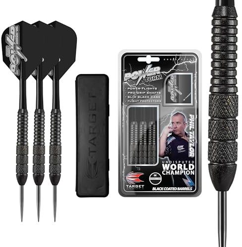 Target Darts Phil Taylor Power Sturmschwarz 22G Messing Steeldarts-Set Dartpfeile