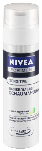Nivea For Men Rasierschaum Sensitive Active Comfort System, 3er Pack (3 x 200 ml)