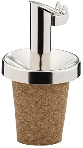 Westmark Essig-Ausgießer für Flaschen, Mit Klappe und Belüftungssystem, Naturkorken, Rostfreier Edelstahl, Inox, Verchromt, 47902180