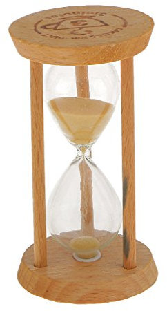 Sablier Minuterie 3 Minutes Horloge de Sable Bois Décoration Maison école Cadeau -3 Couleurs - Jaune