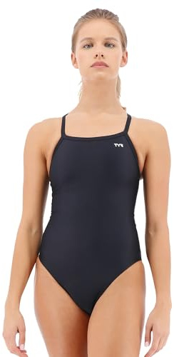 TYR Women's TYReco Solid Diamondback Swimsuit, Black, 38