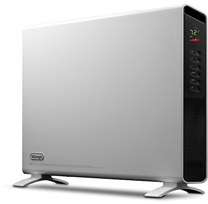 DeLonghi Convection Panel Heater, Full Room Quiet 1500W, portable electric heater is freestanding/easily wall mounted. Energy Saving, quick heat distribution, timer, white, HCX9115E