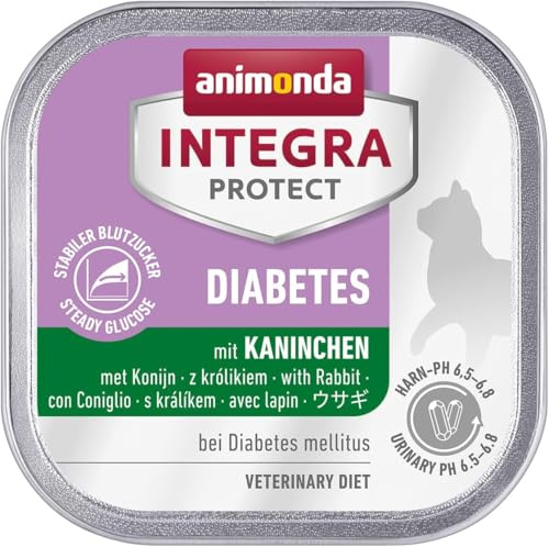 animonda Integra Protect Diabetes cat, diet cat food, wet food for diabetes mellitus, with rabbit, 16 x 100g