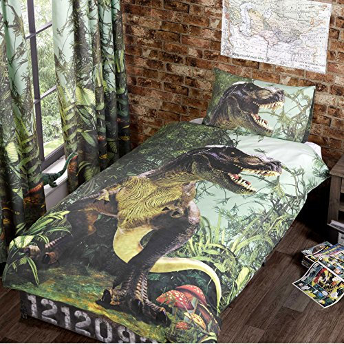 T Rex Single Quilt Duvet Cover Bed Set & P/case Dinosaur Bedding Dino Jurassic