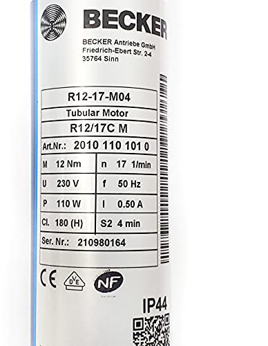 Becker Moteur pour volet roulant et protection solaire avec arrêt mécanique R12/17CM
