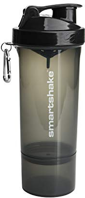 Smartshake Slim Shaker Bottle, 500 ml Capacity, Gunsmoke Black